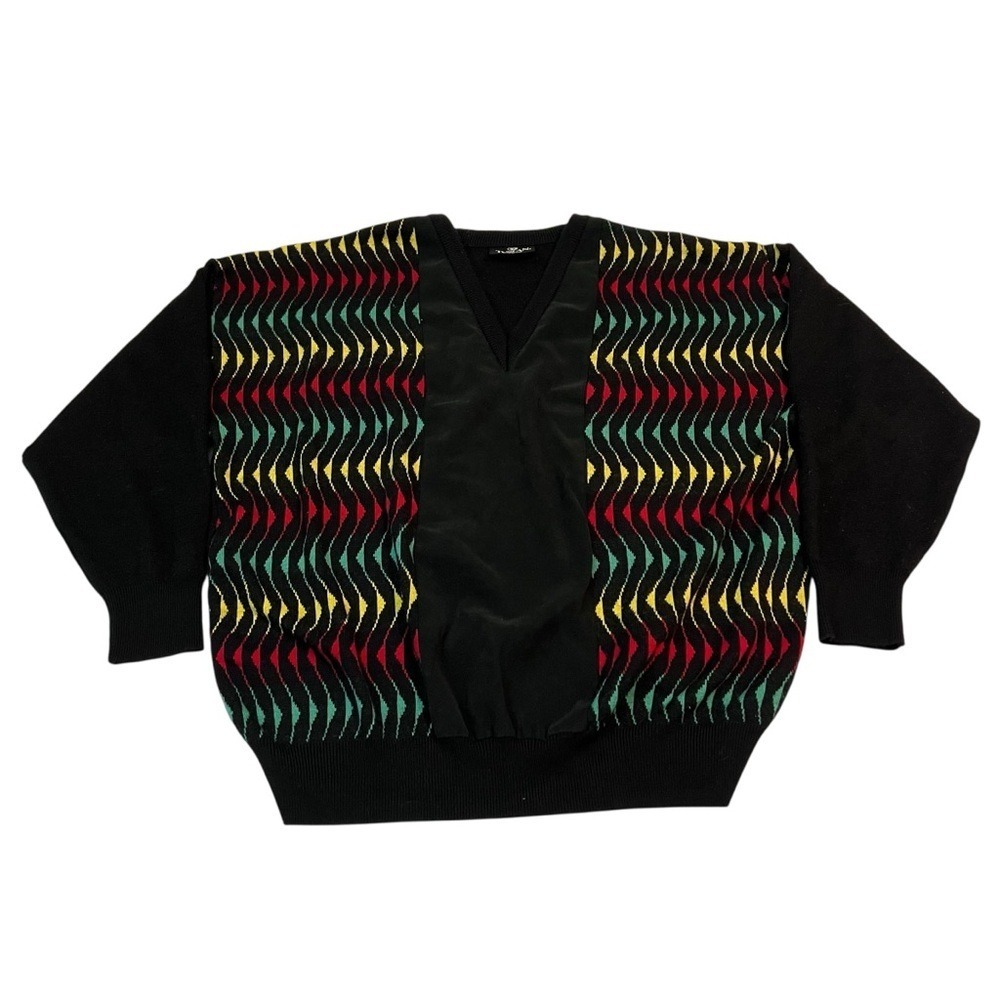 Vintage Tuscan Made in Italy Wool Sweater – Retro Colorblock Knit Pullover‎